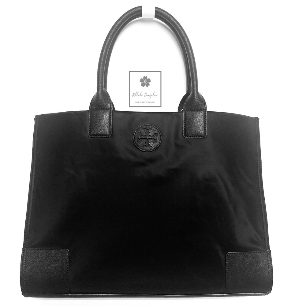 Tory Burch - Ella Tote - Black Nylon and Leather